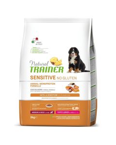 TRAINER NATURAL Sensitive No Gluten sa lososom za štence i mlade pse srednjih i velikih rasa 3kgSo cheap