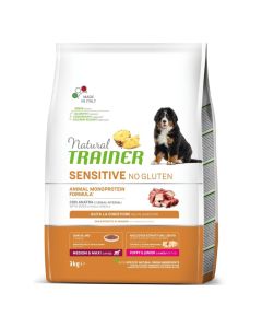 TRAINER NATURAL Sensitive No Gluten sa pačetinom za štence i mlade pse srednjih i velikih rasa 3kgSo cheap