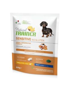 NATURAL TRAINER Sensitive No Gluten sa lososom 800 g Hrana za odrasle pse malih rasaSo cheap