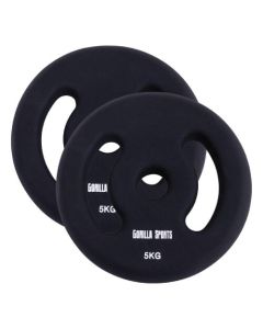 GORILLA SPORTS 2 x 5 kg Set od dva gumirana tegaSo cheap