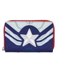 LOUNGEFLY Marvel Falcon Captain America Cosplay Zip Around Wallet NovčanikSo cheap