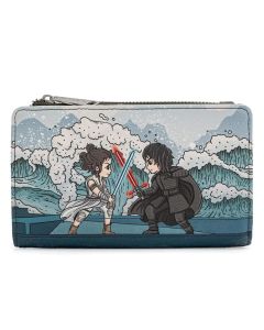 LOUNGEFLY Star Wars Rey Kylo Faux Leather Bi Fold NovčanikSo cheap